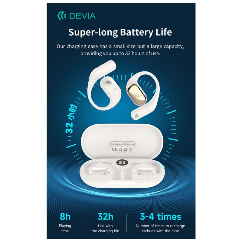 True Wireless Ακουστικά Bluetooth Devia EM406 OWS Lite1 Μπεζ