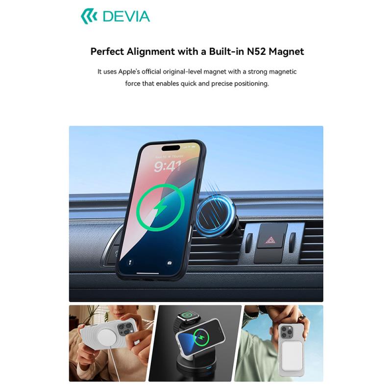 Θήκη TPU Devia Apple iPhone 16 Pro Magnetic Shock Proof Ripple Μαύρο
