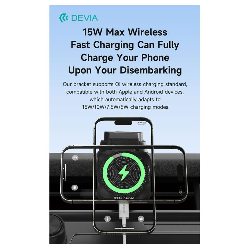 Universal Βάση Στήριξης Ταμπλό Αυτοκινήτου Devia EA473 Magnetic Wireless Bracket Smart Μαύρο