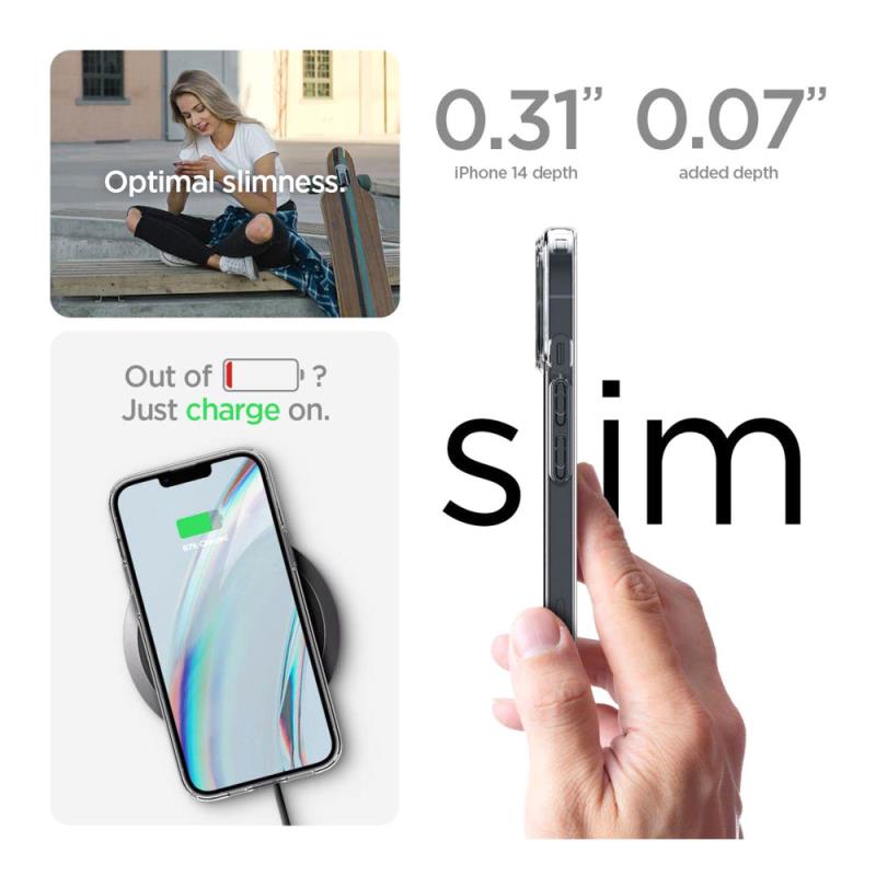 Θήκη TPU Spigen Liquid Crystal (1 τεμ.) & Tempered Glass TR Slim (2 τεμ.) Apple iPhone 14 Plus Crystal Pack Διάφανο