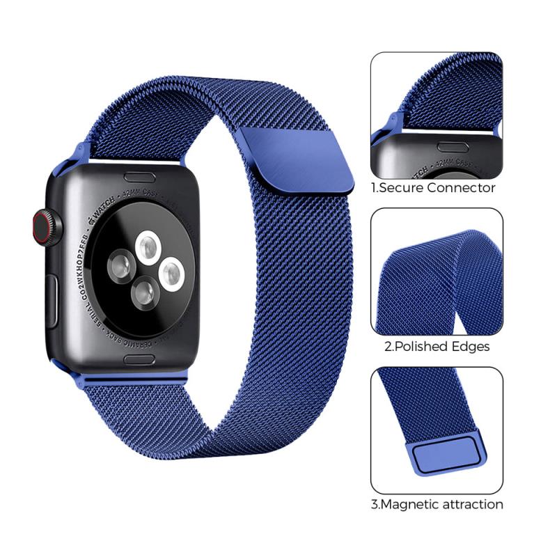 Λουράκι Ahastyle WG42 Magnetic Stainless Steel Apple Watch (38/ 40/ 41/ 42mm) Μπλε
