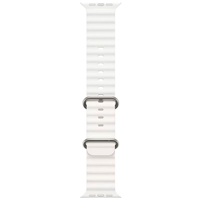 Λουράκι Σιλικόνης Ocean για Apple Watch 44/ 45/ 46/ 49mm Λευκό (Ασυσκεύαστο)