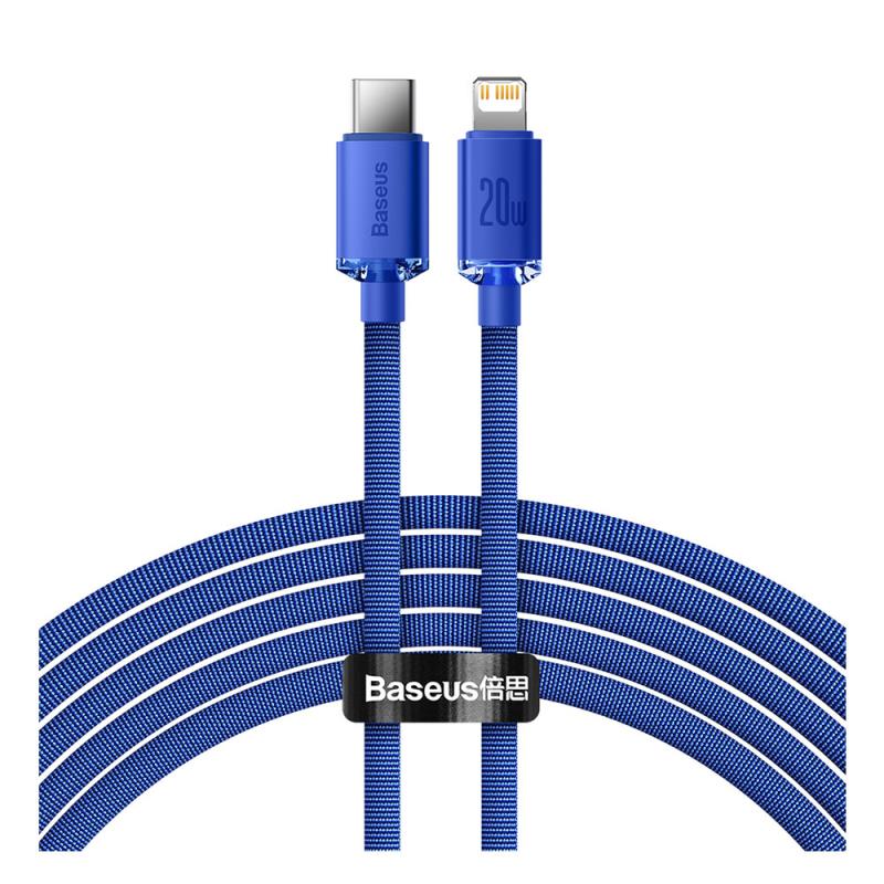 Καλώδιο Σύνδεσης USB 2.0 Baseus Crystal Shine USB C σε Lightning PD 20W 2m Μπλε