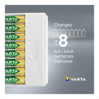 Φορτιστής Μπαταριών Varta Universal έως 8 Μπαταρίες ΑΑ/ΑΑΑ/9V Λευκό