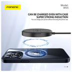 Ασύρματη Βάση Φόρτισης Μαγνητική Mini Foneng W03 15W με Stand & Καλώδιο 1m Μαύρο