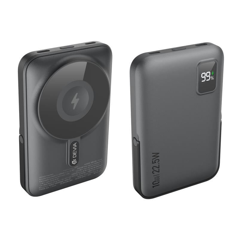 Φορτιστής Ανάγκης Devia EP201 22.5W 10000mAh PD Magnetic Wireless με Βραχίονα Στήριξης Extreme Speed Γκρι