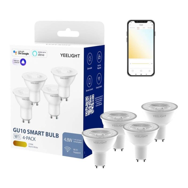 Λάμπα LED Yeelight YLDP004 W1 GU10 4.8W 350lm Warm White (4 τεμ.)