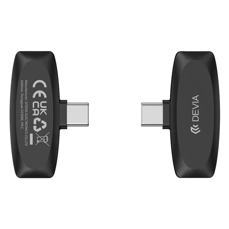 Ασύρματα Μικρόφωνα Devia Lite1 2 σε 1 USB C Μαύρο