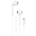 Hands Free Stereo Foneng T15 Heavy Bass USB C με Μικρόφωνο 1.2m Λευκό