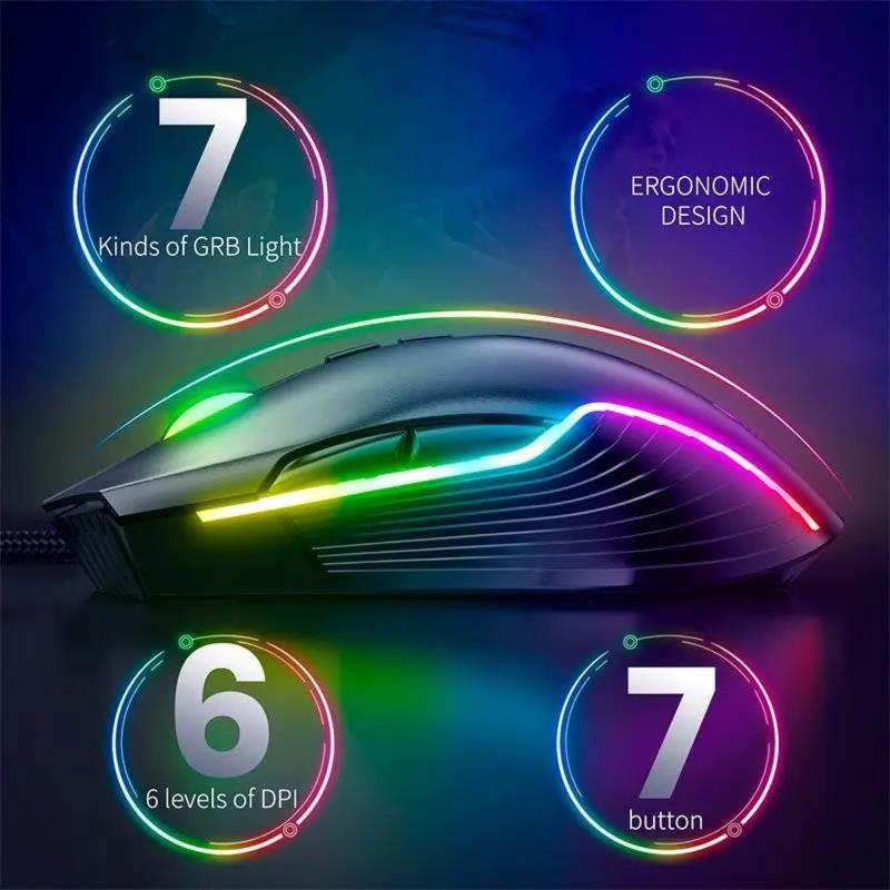 Ενσύρματο Ποντίκι Gaming Onikuma CW905 RGB Μαύρο