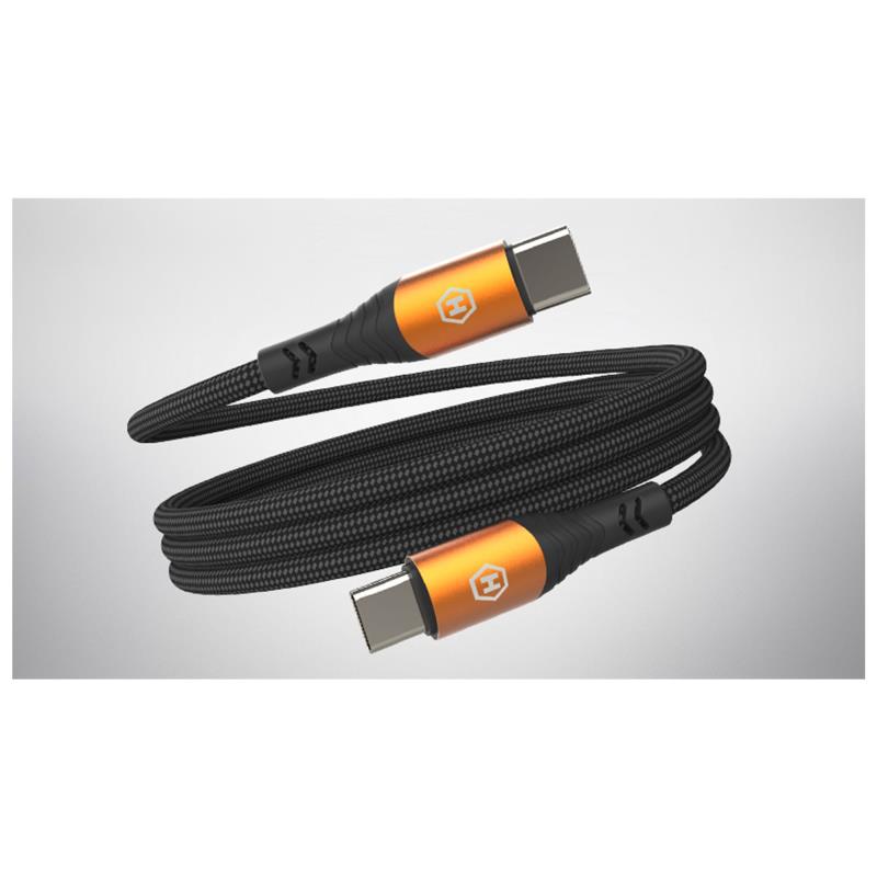 Καλώδιο Σύνδεσης USB 2.0 Hammer Magnetic Braided USB C σε USB C 100W 1m Μαύρο