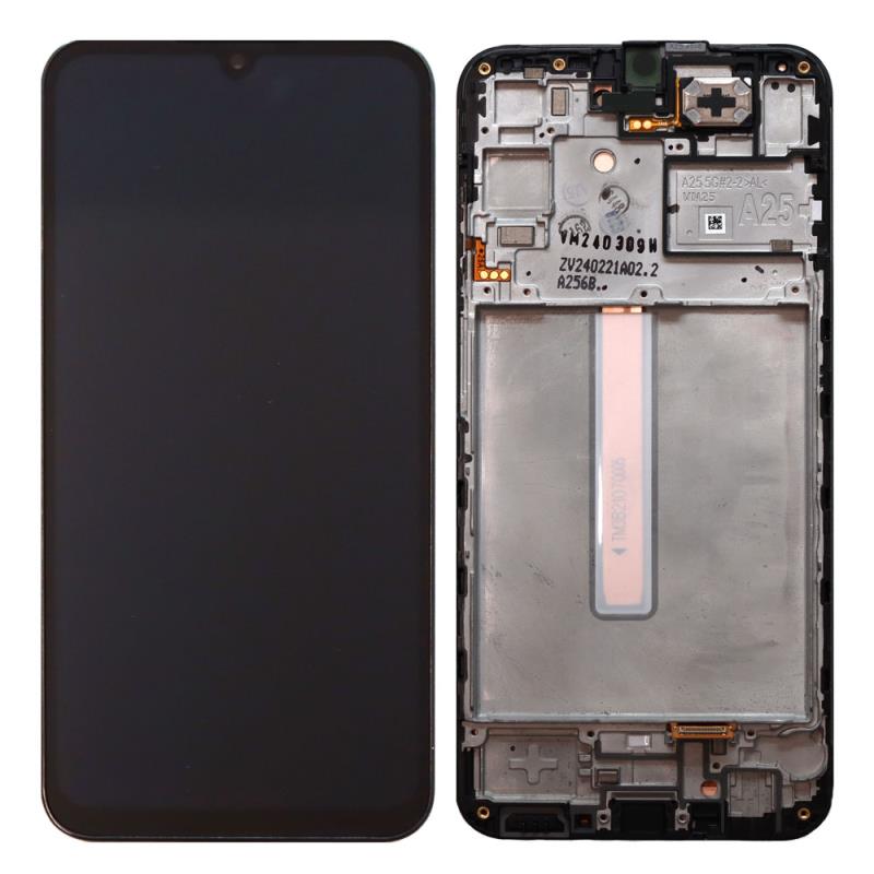Οθόνη με Touch Screen & Μπροστινή Πρόσοψη Samsung A256B Galaxy A25 5G Μαύρο (Original)