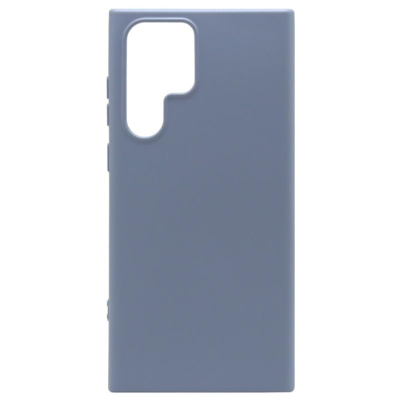 Θήκη Liquid Silicon inos Samsung S908 Galaxy S22 Ultra 5G L-Cover Γκρι-Μπλε