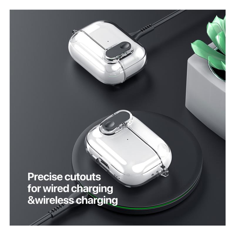Θήκη TPU & PC Dux Ducis PECL Apple AirPods 4 με Γάντζο Διάφανο