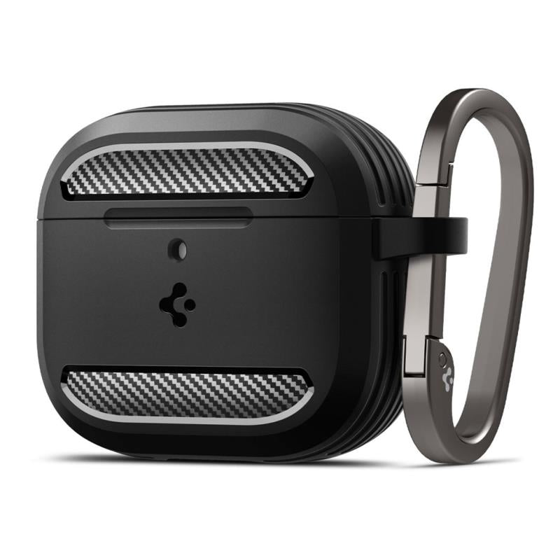 Θήκη Σιλικόνης Spigen Apple AirPods 5/ 4 με Γάντζο Rugged Armor Μαύρο