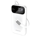 Φορτιστής Ανάγκης Dudao K31 22.5W 10000mAh PD QC με Ενσωματωμένο Retractable Καλώδιο Λευκό