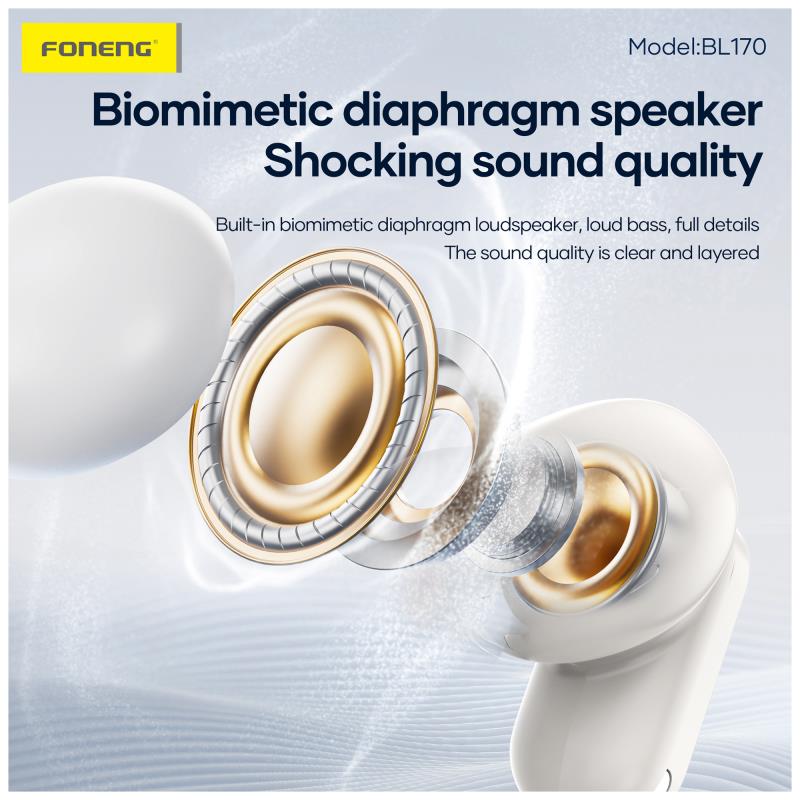 True Wireless Ακουστικά Bluetooth Foneng BL170 ANC+ENC Μαύρο