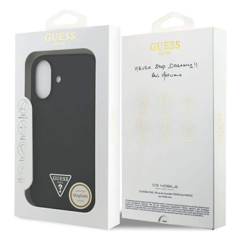 Θήκη Σιλικόνης Guess MagSafe Apple iPhone 17 Triangle Logo Μαύρο