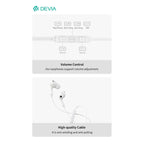 Hands Free Stereo Devia EM107 A2 USB C Kintone Λευκό