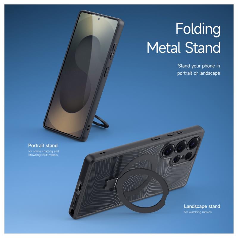 Θήκη TPU & PC Dux Ducis Samsung Galaxy S25 Ultra 5G Magnetic με Stand Aimo Μαύρο