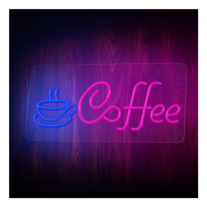 Neon Plexi Neolia NNE11 COFFEE (USB & On/Off) Ροζ - Μπλε
