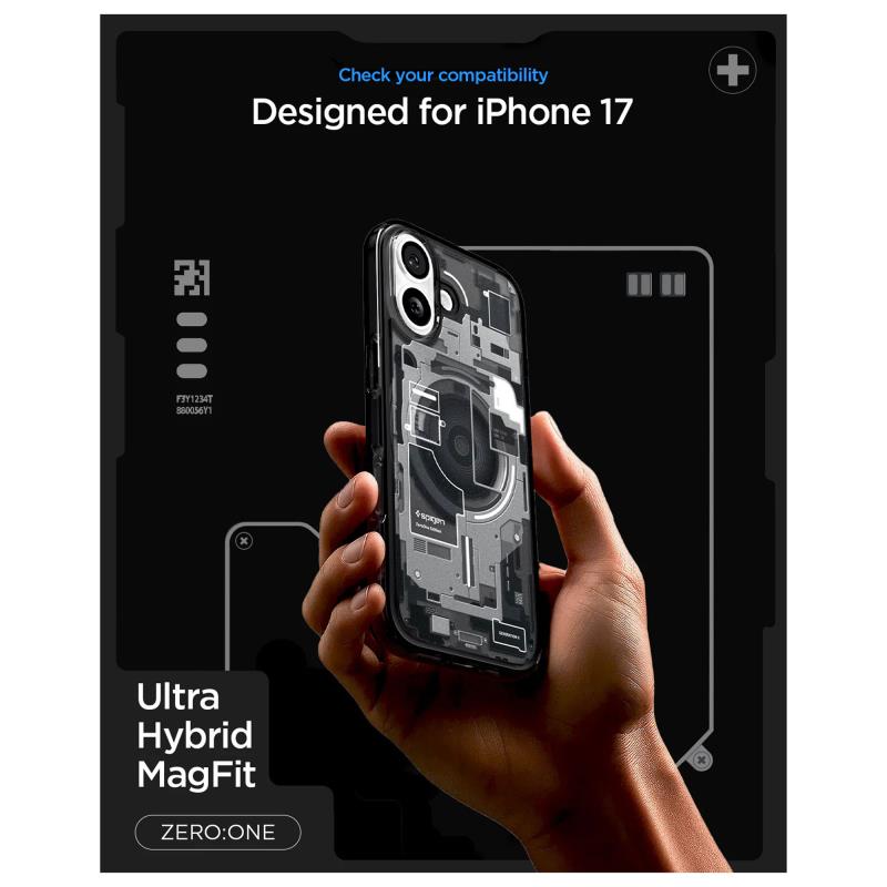 Θήκη TPU & PC Spigen Ultra Hybrid Mag Magsafe Apple iPhone 17 Zero One Μαύρο
