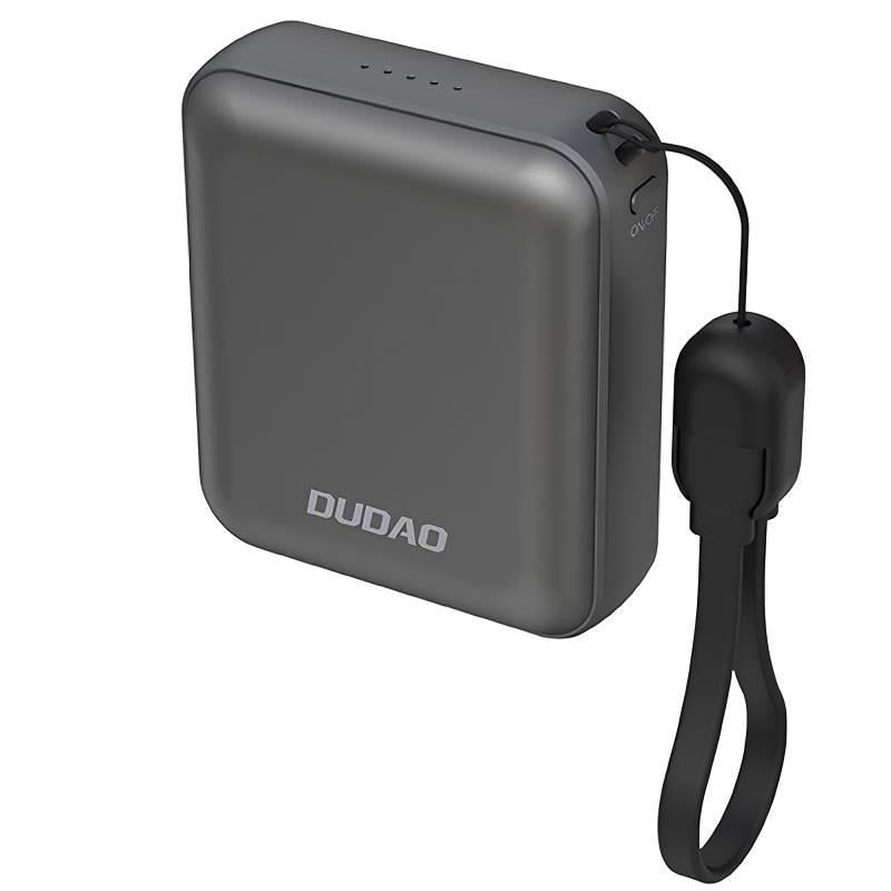 Φορτιστής Ανάγκης Dudao K22+ 22.5W 10000mAh PD GaN Ultra Mini με Λουράκι/ Καλώδιο Γκρι