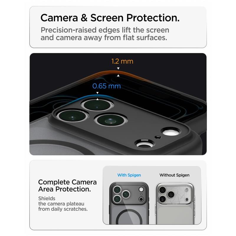 Θήκη TPU & PC Spigen Apple iPhone 18 Pro Max/ 17 Pro Max MagSafe Ultra Hybrid Frost Μαύρο