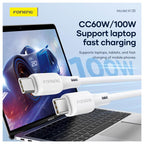Καλώδιο Σύνδεσης USB 2.0 Foneng X120 Silicone USB C σε USB C 100W 1m Λευκό