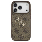 Θήκη PU Guess Apple iPhone 17 Pro Hardcase Big Logo 4G Καφέ