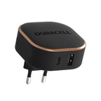Φορτιστής Ταξιδίου Ταχείας Φόρτισης Duracell με Διπλή Έξοδο USB A & USB C PD 30W Μαύρο