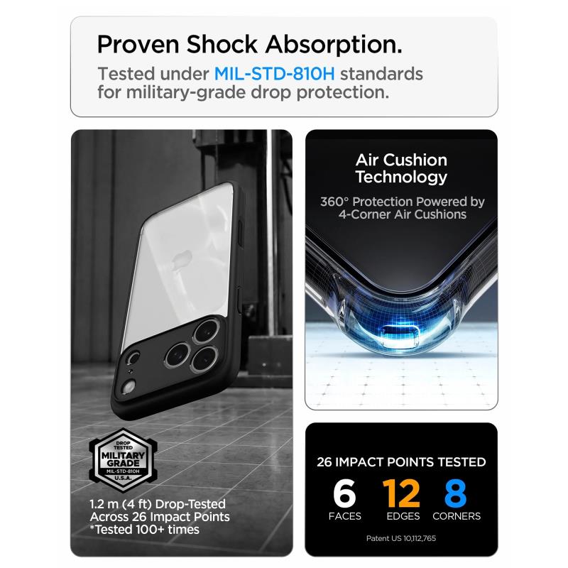 Θήκη TPU & PC Spigen Apple iPhone 18 Pro/ 17 Pro Ultra Hybrid Μαύρο