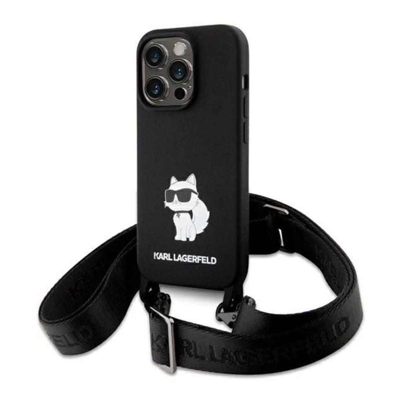 Θήκη Σιλικόνης Karl Lagerfeld Apple iPhone 15 Pro Max Crossbody Choupette Μαύρο