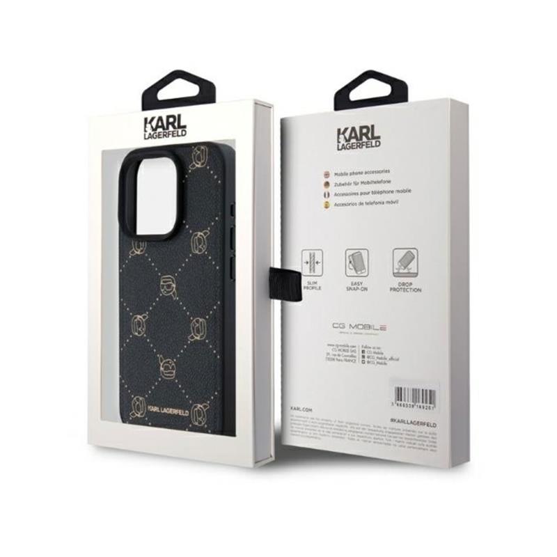 Θήκη PU Karl Lagerfeld Magsafe Apple iPhone 15 Pro Max Leather Karl Head Μαύρο