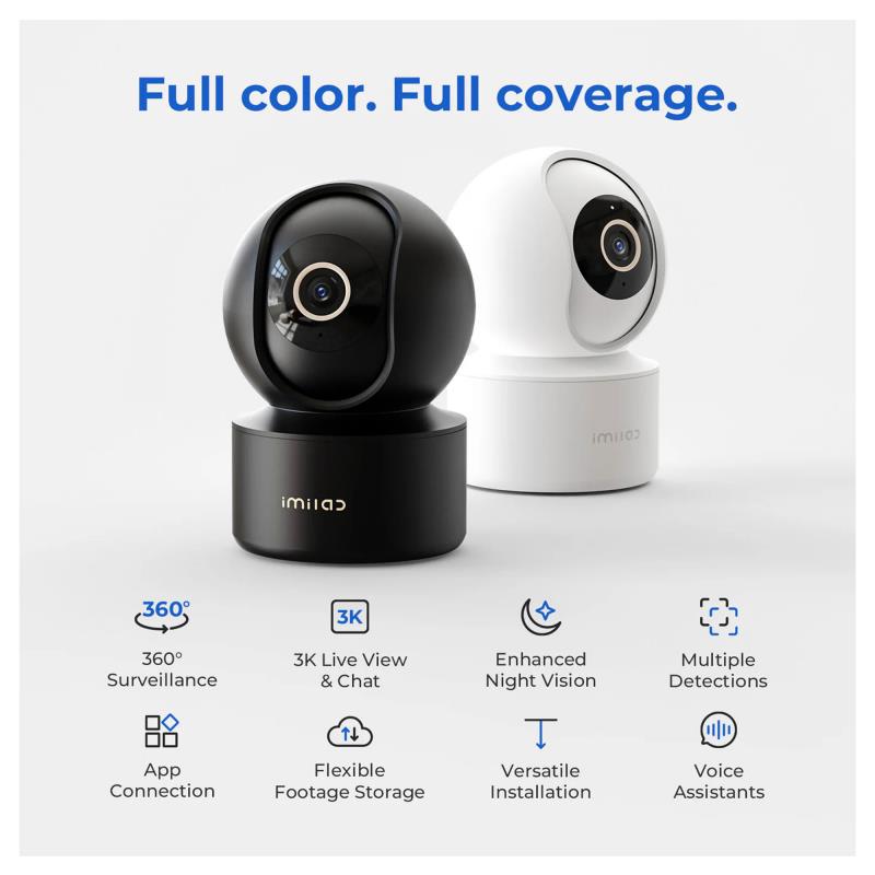 Home Security Camera C22 Imilab 360° 3K Μαύρο