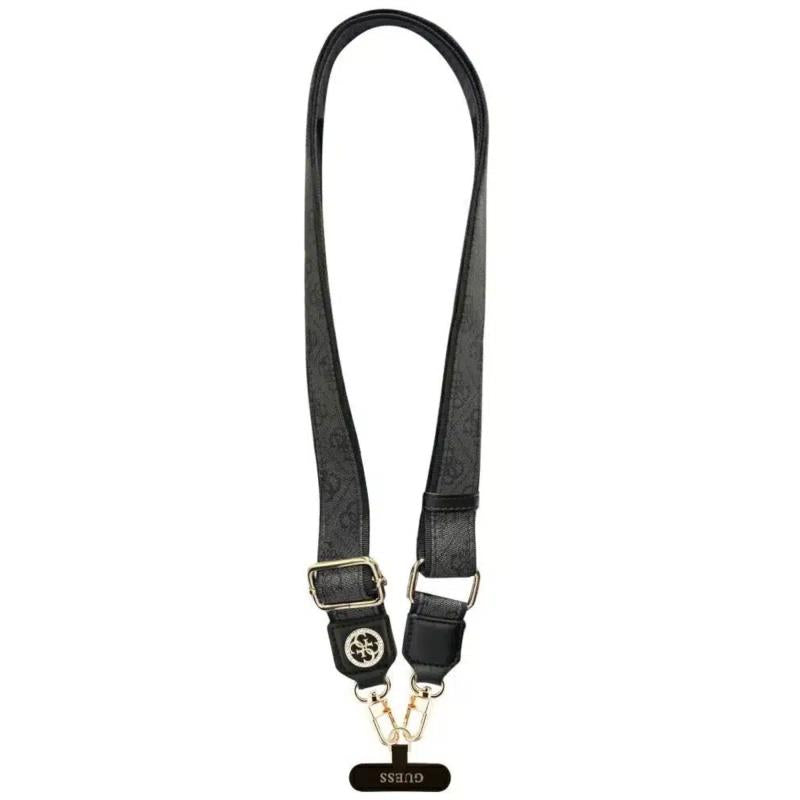 Universal Λουράκι Λαιμού Guess για Θήκες Κινητών CBDY PU Leather Strass Metal Logo 4G Μαύρο