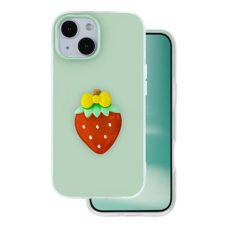 Θήκη TPU & PC inos Apple iPhone 15 Fresh Pop Strawberry Φυστικί