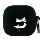 Θήκη Σιλικόνης Karl Lagerfeld Apple AirPods 5/ 4 Choupette Head 3D Μαύρο
