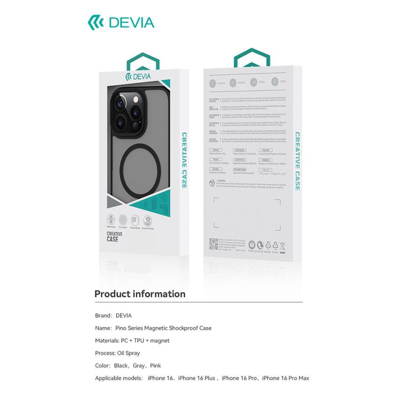Θήκη TPU & PC Devia Apple iPhone 16 Pro Magnetic Shock Proof Pino Μαύρο