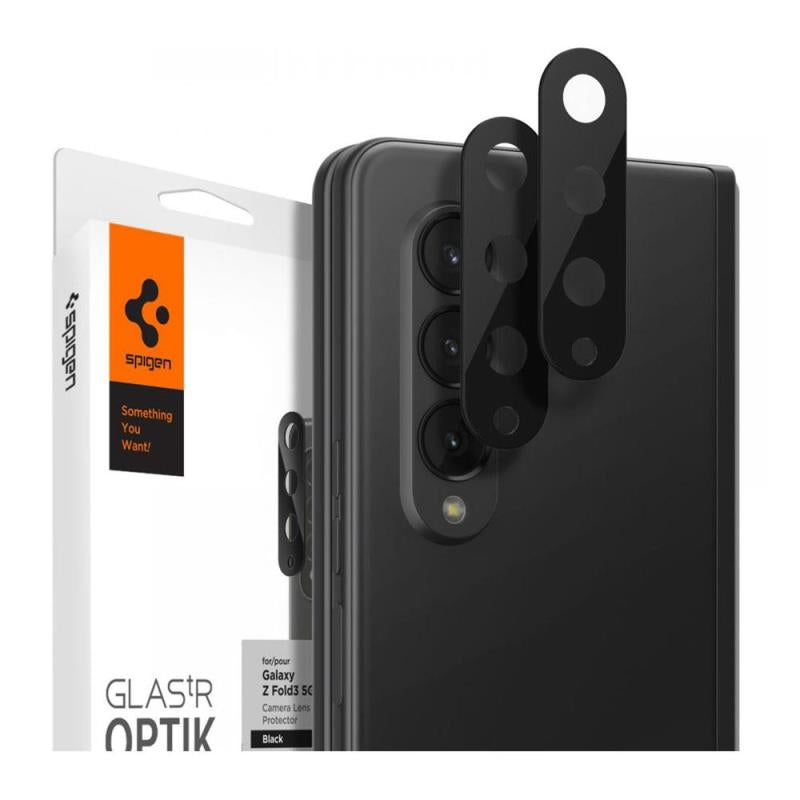 Tempered Glass Full Face Spigen Glas.tR Optik για Τζαμάκι Κάμερας Samsung F926 Galaxy Z Fold 3 5G Μαύρο (2 τεμ.)