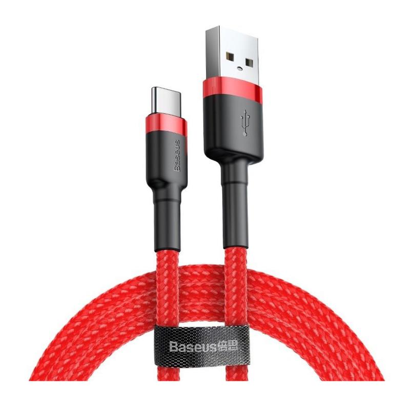 Καλώδιο Σύνδεσης USB 2.0 Baseus Cafule USB A σε USB C 10W 2A 2m Κόκκινο