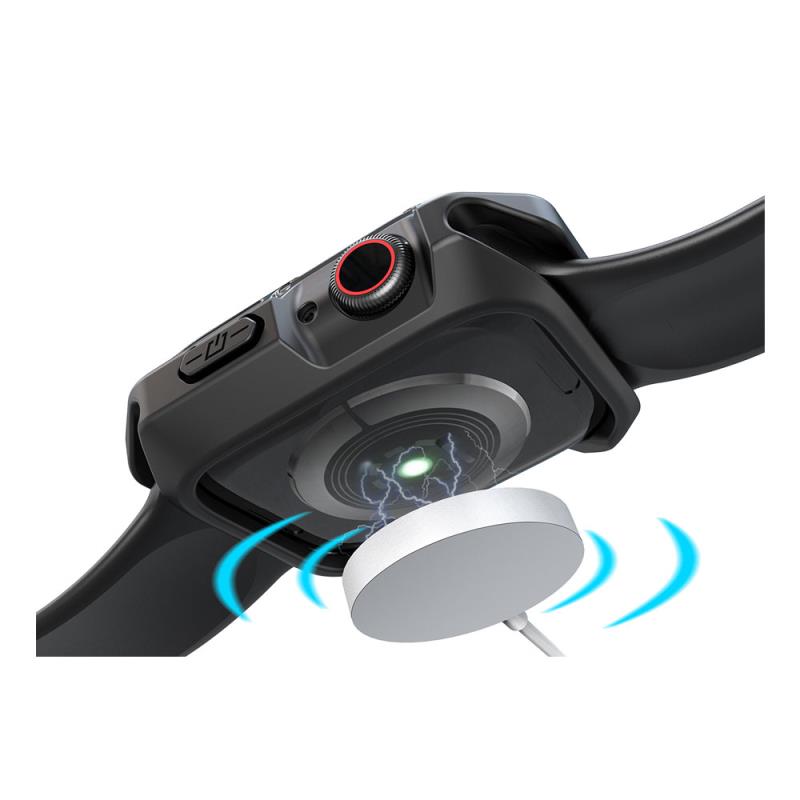 Θήκη TPU & PC Devia Sport Apple Watch 7/ 8/ 9 41mm Shock Proof Φιμέ Μαύρο