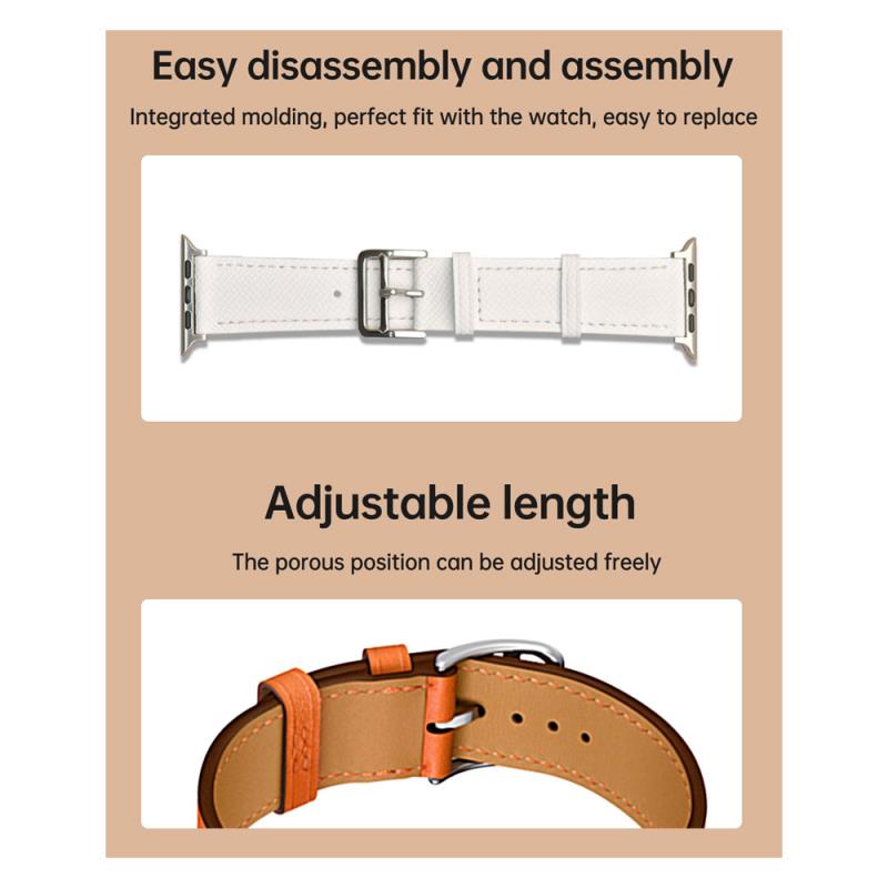 Λουράκι Devia Elegant PU Leather Apple Watch (38/ 40/ 41/ 42mm) Σκούρο Μπλε