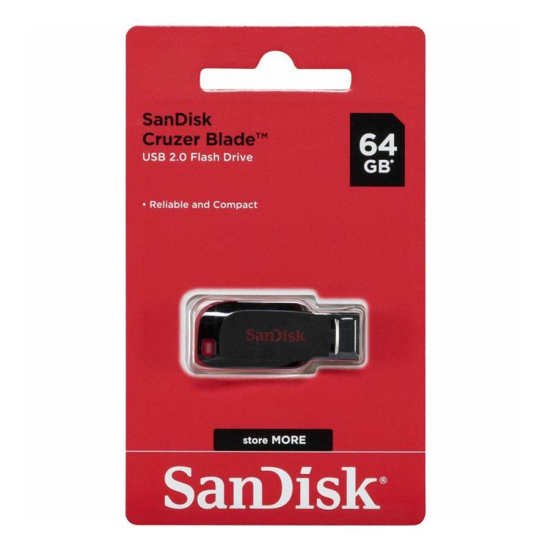 USB Flash Disk SanDisk Cruzer Blade SDCZ50 USB A 64GB Μαύρο