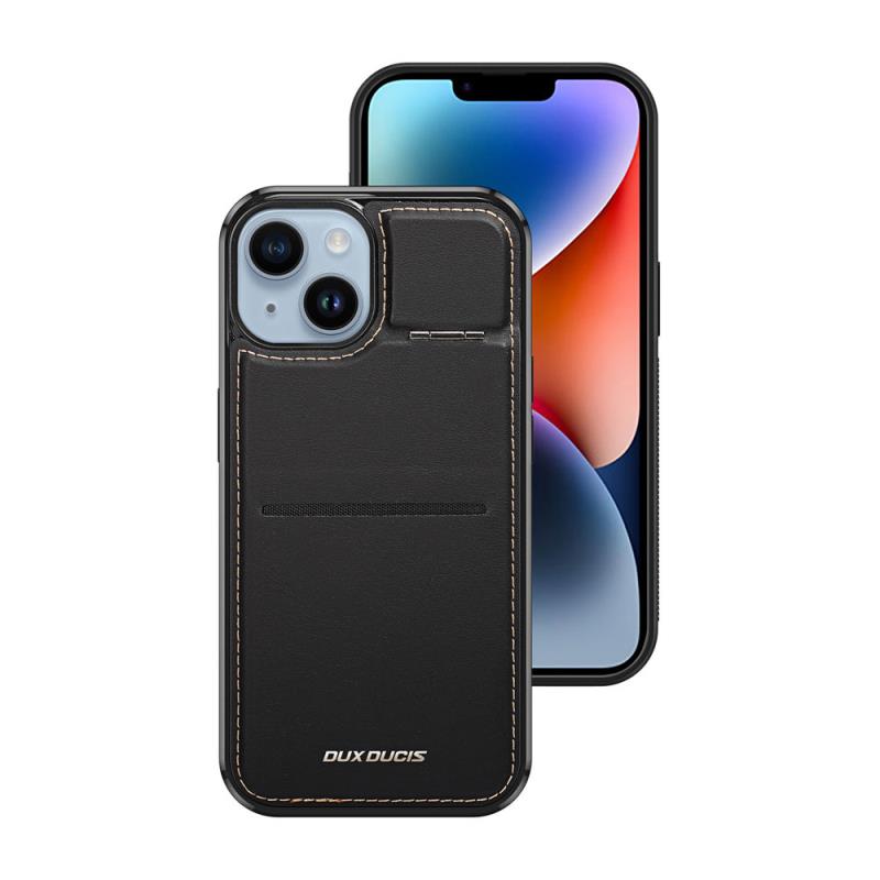 Θήκη Δερμάτινη Dux Ducis Rafi Mag 3 σε 1 MagSafe RFID Blocker Apple iPhone 15 με Stand Μαύρο