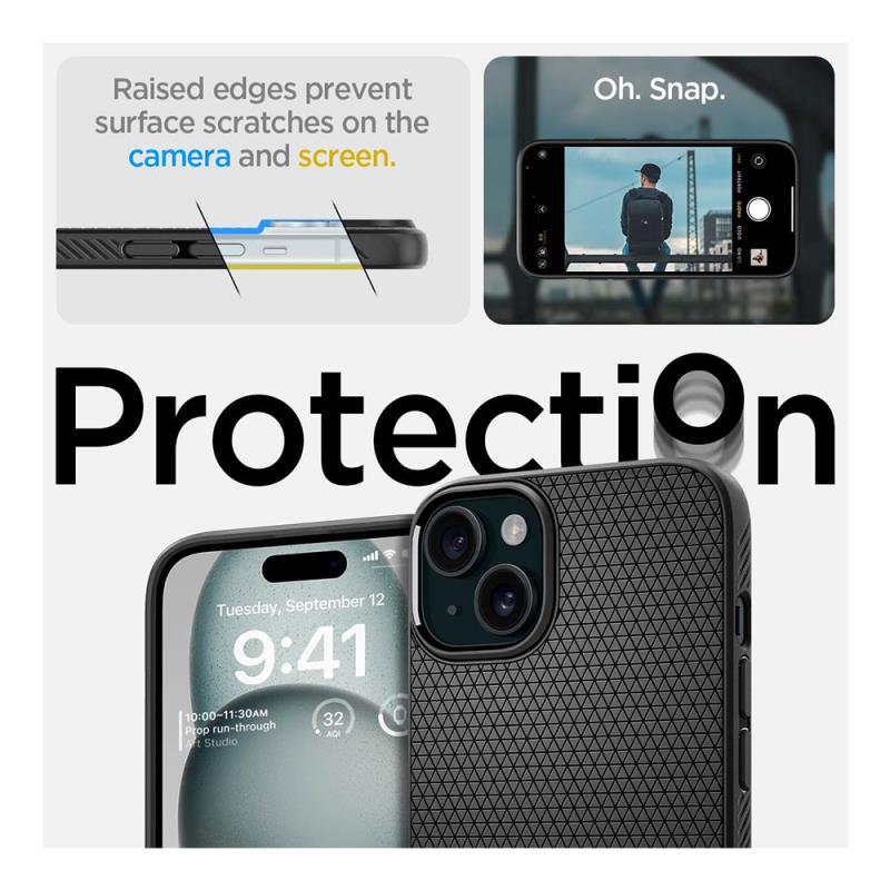 Θήκη Soft TPU Spigen Apple iPhone 15 Liquid Air Μαύρο