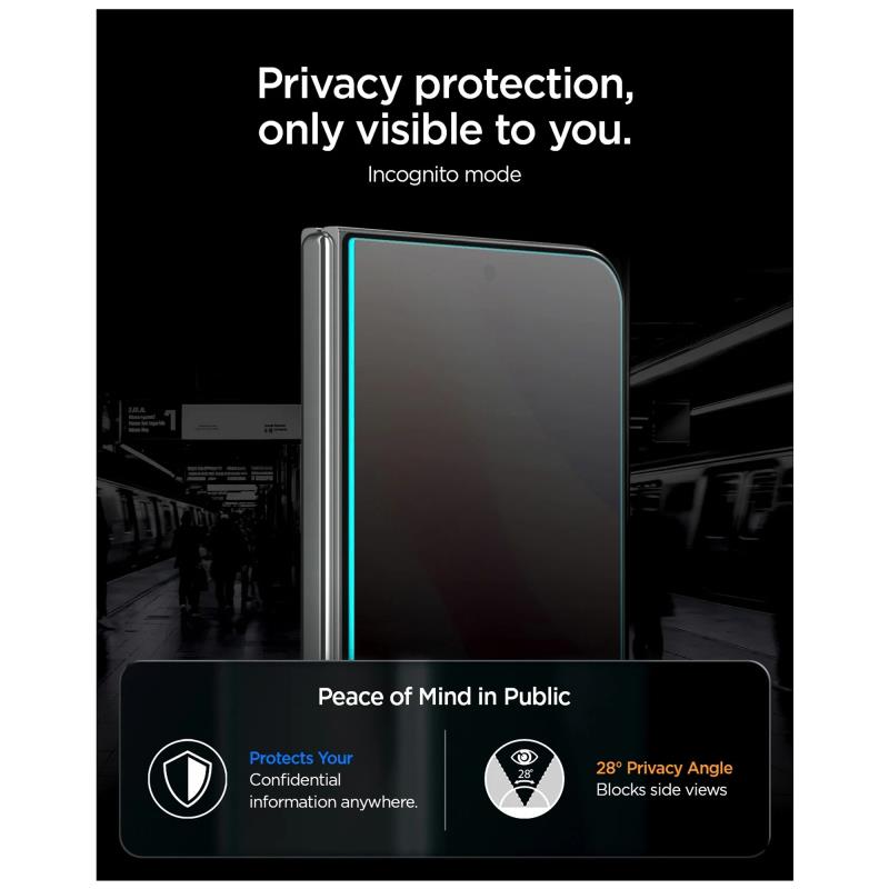 Tempered Glass Full Face Spigen Glas.tR EZ-FIT Privacy Apple iPhone Duo Μαύρο (2 τεμ.)