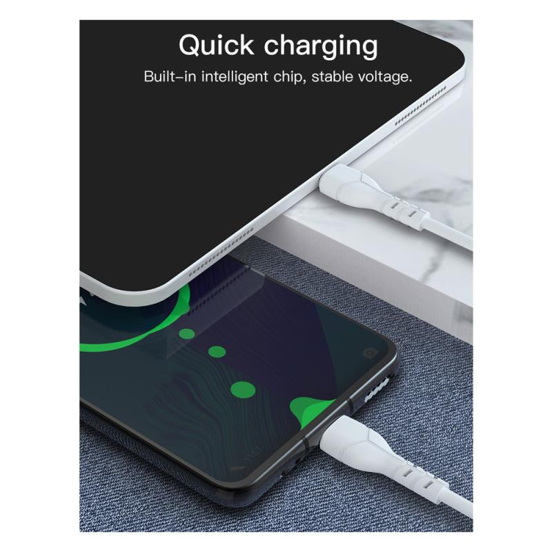 Καλώδιο Σύνδεσης USB 2.0 Devia EC406 V2 USB A σε Lightning 10.5W 1m Kintone Λευκό