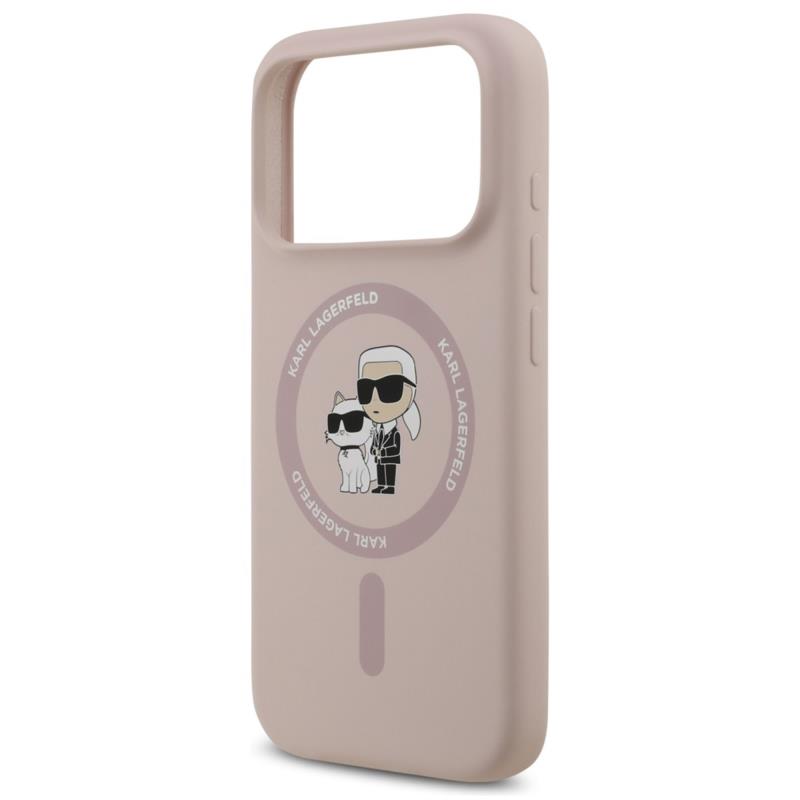 Θήκη Σιλικόνης Karl Lagerfeld Magsafe Apple iPhone 17 Pro Max Ring Karl & Choupette Ροζ