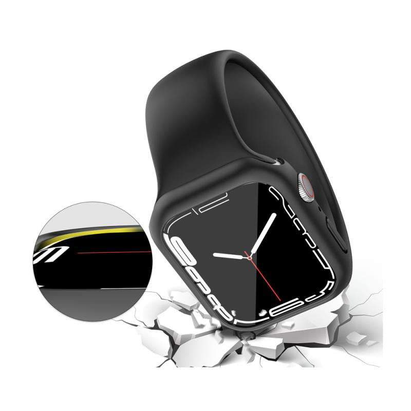 Θήκη PC Ahastyle WG59 Apple Watch 7/ 8/ 9 41mm Ματ Διάφανο & Μαύρο (2 τεμ.)